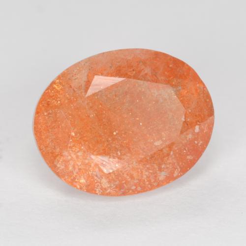 Pedra do sol laranja natural 2,42ct, corte oval, translúcido