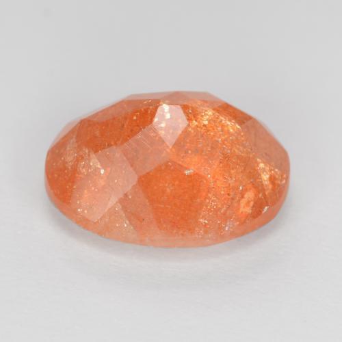 Pedra do sol laranja natural 2,42ct, corte oval, translúcido