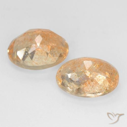 Pedras preciosas de Pedra do Sol Laranja Melão natural de 4.91 ct, oval, Transparente