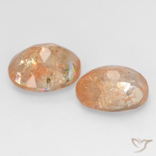 Pedras preciosas de Pedra do Sol Laranja Pêssego Claro natural de 5.38 ct, oval, Transparente