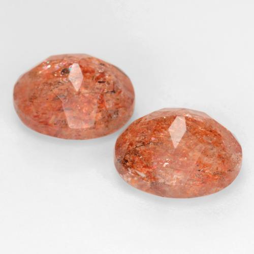 Pedras preciosas de pedra do sol laranja natural de 5,94 ct, corte oval, translúcido