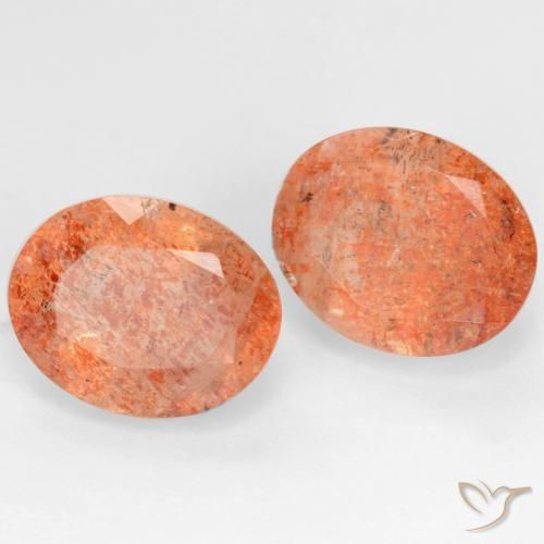 Pedras preciosas de Pedra do Sol Laranja Médio natural de 5.15 ct, oval, Translúcido