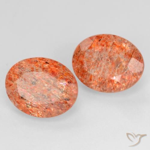 Pedras preciosas de Pedra do Sol Laranja Médio natural de 4.65 ct, oval, Translúcido