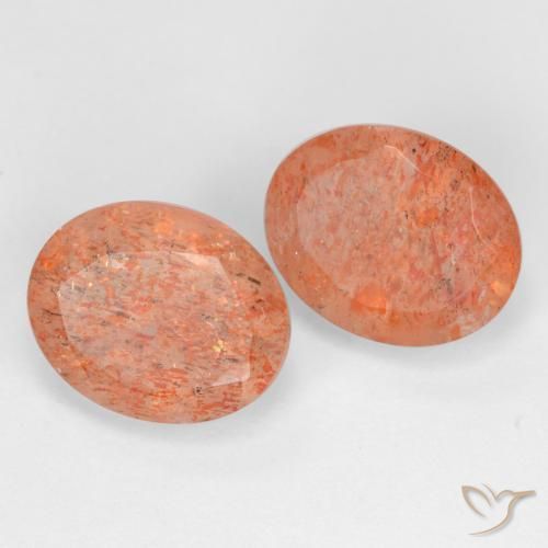 Pedras preciosas de Pedra do Sol Laranja Médio natural de 5.24 ct, oval, Translúcido