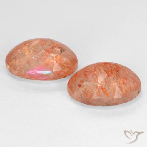 Pedras preciosas de Pedra do Sol Laranja Médio natural de 5.24 ct, oval, Translúcido