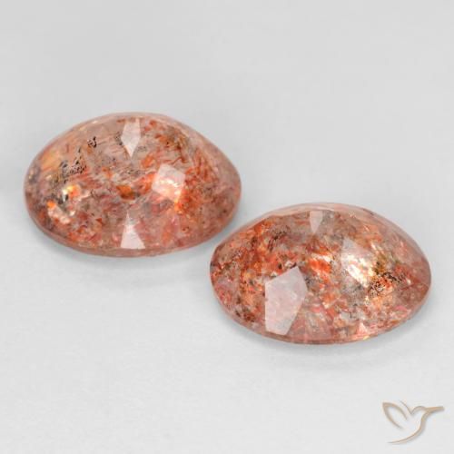 Pedras preciosas de Pedra do Sol laranja quente natural de 4.83 ct, oval, Translúcido