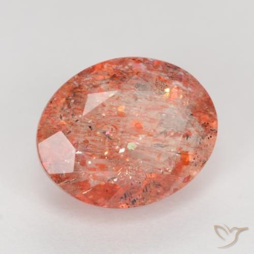 Pedra do Sol vermelho médio Natural 2.80ct, oval, Translúcido