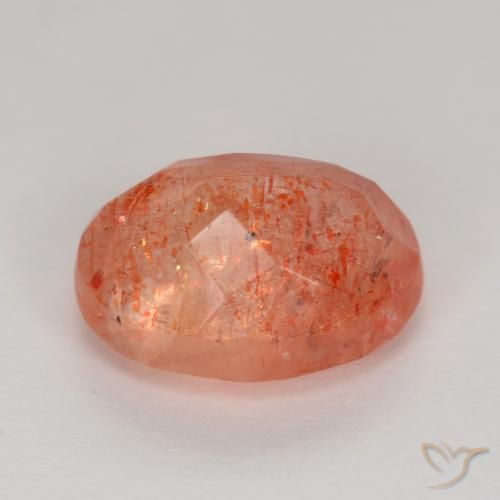 Pedra do Sol Vermelho Laranja Brilhante Natural 2.66ct, oval, Translúcido