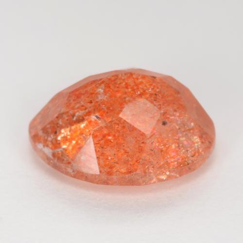 Pedra do sol vermelho natural 2,50ct, corte oval, translúcido