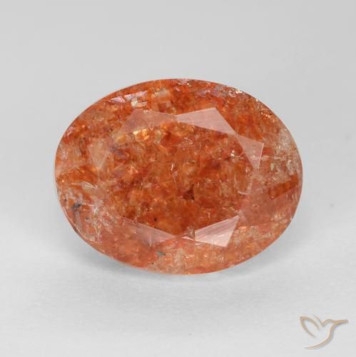 Pedra do sol laranja natural 2,73ct, corte oval, translúcido