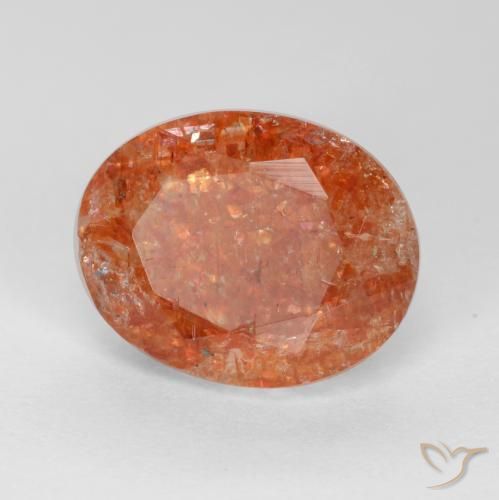 Pedra do sol laranja natural 2,73ct, corte oval, translúcido