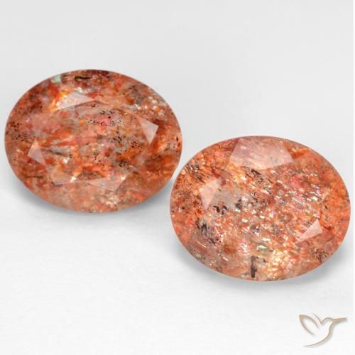Pedras preciosas de pedra do sol laranja natural de 4,78 ct, corte oval, translúcido