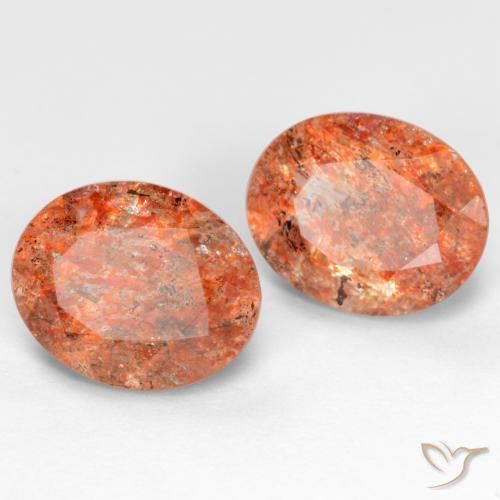 Pedras preciosas de pedra do sol laranja natural de 4,78 ct, corte oval, translúcido
