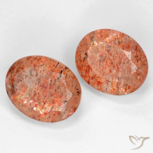 Pedras preciosas de Pedra do Sol Laranja Médio natural de 4.88 ct, oval, Transparente