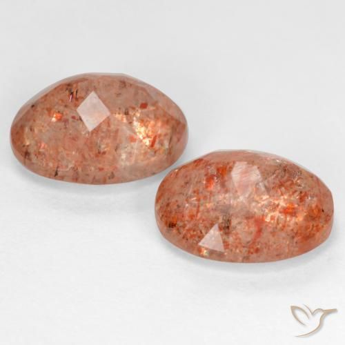 Pedras preciosas de Pedra do Sol Laranja Médio natural de 4.88 ct, oval, Transparente