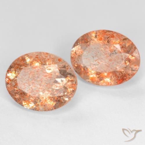 Pedras preciosas de Pedra do Sol Laranja claro natural de 4.22 ct, oval, Transparente