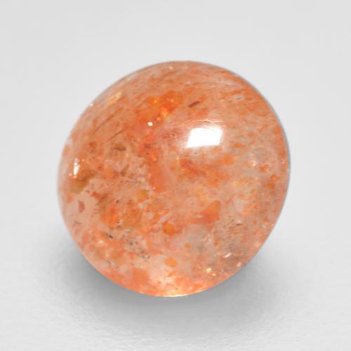 Pedra do sol laranja natural 0,86ct, corte redondo, translúcido