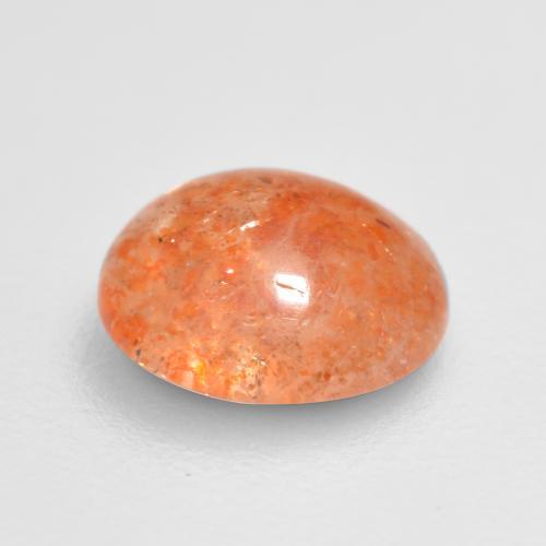 Pedra do sol laranja natural 0,86ct, corte redondo, translúcido