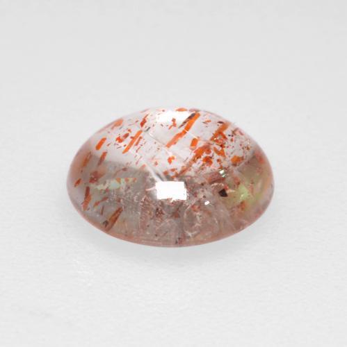 Pedra do sol laranja natural 0,86ct, corte redondo, transparente