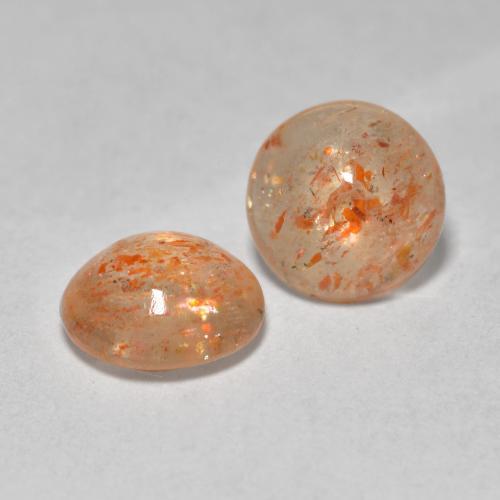 Pedras preciosas de pedra do sol laranja natural de 1,48 ct, corte redondo, transparente