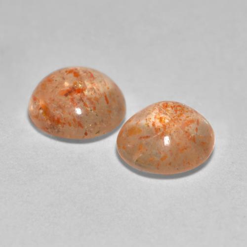 Pedras preciosas de pedra do sol laranja natural de 1,48 ct, corte redondo, transparente