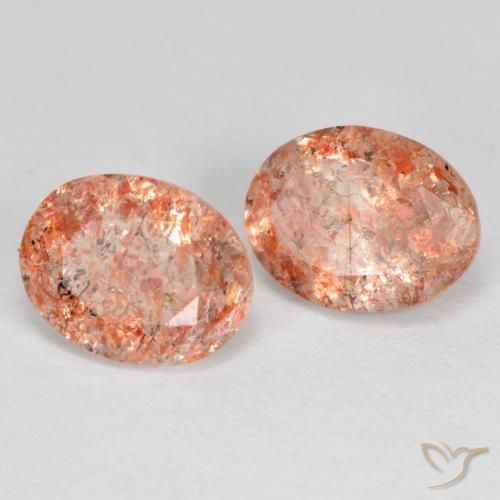 Pedras preciosas de Pedra do Sol pêssego laranja natural de 2.51 ct, oval, Translúcido
