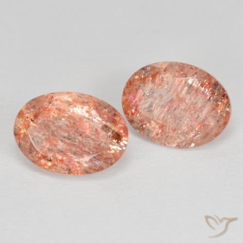 Pedras preciosas de Pedra do Sol Laranja Médio natural de 2.30 ct, oval, Translúcido