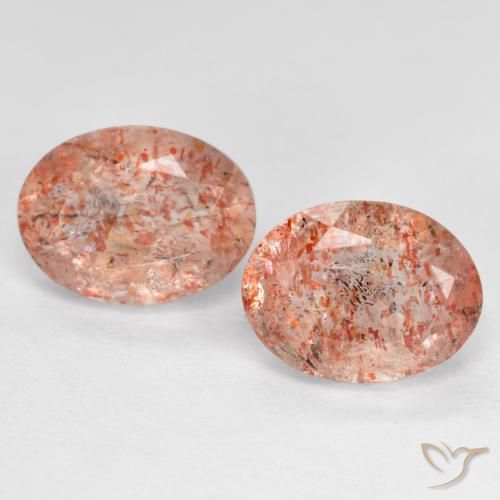 Pedras preciosas de pedra do sol laranja natural de 2,81 ct, corte oval, translúcido