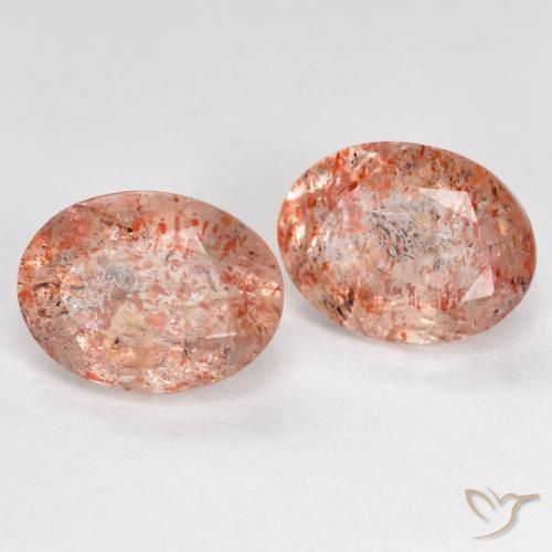 Pedras preciosas de pedra do sol laranja natural de 2,81 ct, corte oval, translúcido