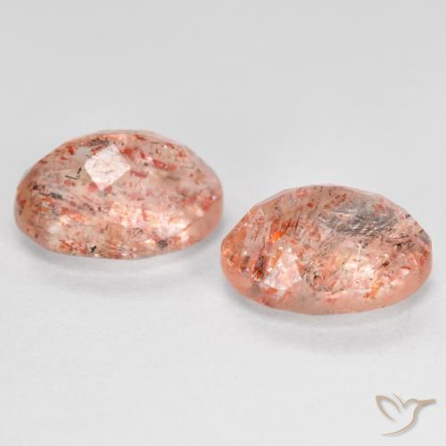 Pedras preciosas de pedra do sol laranja natural de 2,81 ct, corte oval, translúcido
