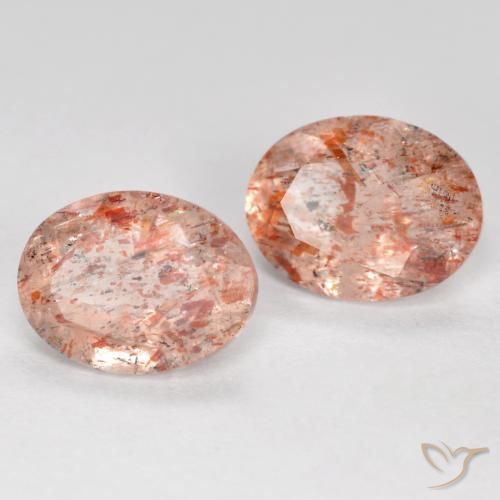 Pedras preciosas de Pedra do Sol pêssego laranja natural de 2.50 ct, oval, Translúcido