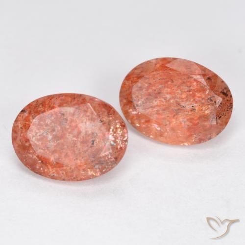 Pedras preciosas de Pedra do Sol Laranja Médio natural de 2.50 ct, oval, Translúcido