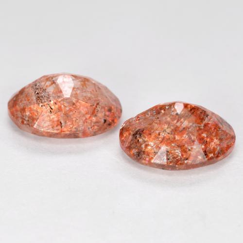 Pedras preciosas de pedra do sol laranja natural de 2,38 ct, corte oval, translúcido