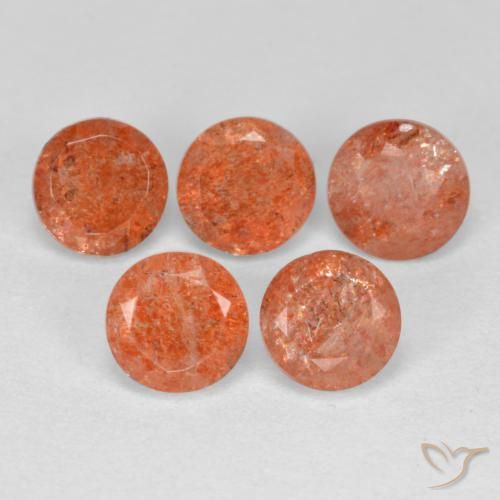 Pedras preciosas de pedra do sol laranja natural de 2,78 ct, corte redondo, translúcido