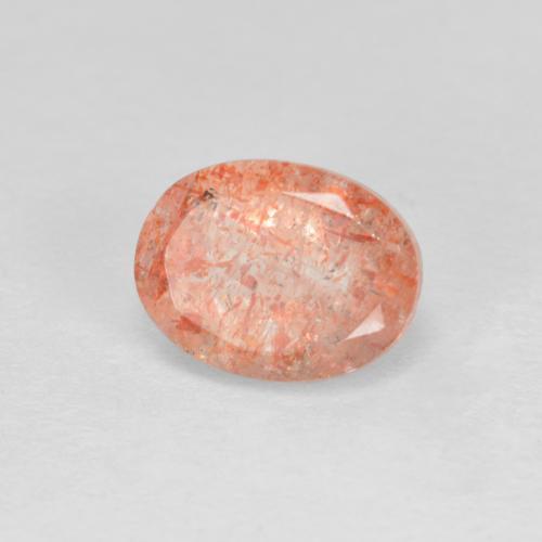 Pedra do sol laranja natural 1,53ct, corte oval, translúcido
