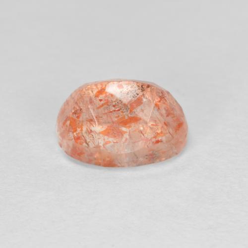 Pedra do sol laranja natural 1,53ct, corte oval, translúcido