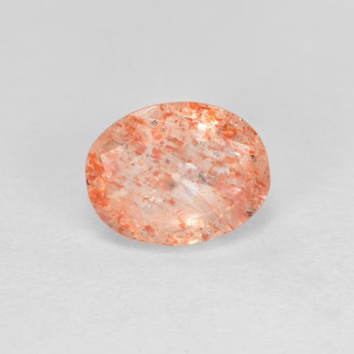 Pedra do sol laranja natural 1,33ct, corte oval, translúcido