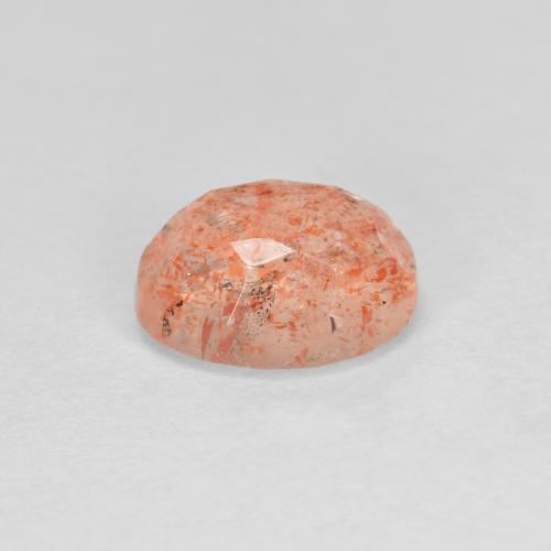 Pedra do sol laranja natural 1,33ct, corte oval, translúcido
