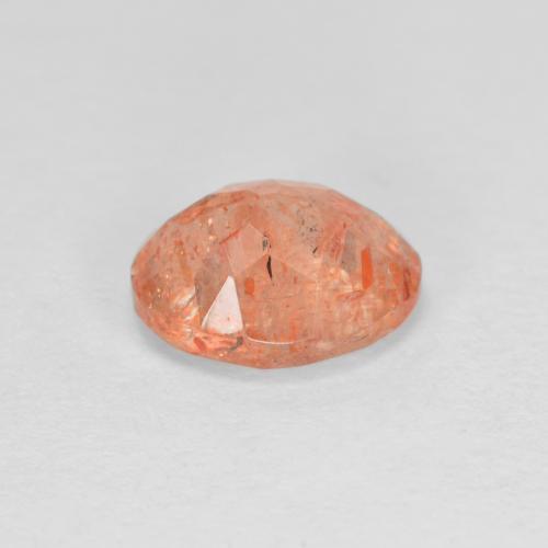 Pedra do sol laranja natural 1,37ct, corte oval, translúcido