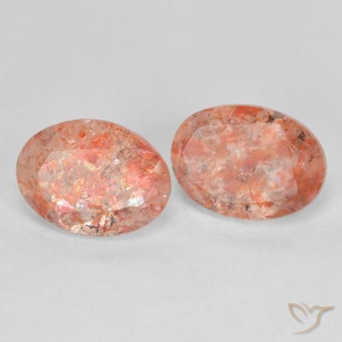 Pedras preciosas de Pedra do Sol pêssego laranja natural de 2.41 ct, oval, Translúcido