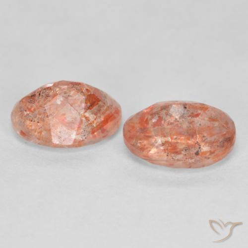 Pedras preciosas de Pedra do Sol pêssego laranja natural de 2.41 ct, oval, Translúcido