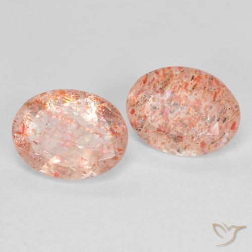 Pedras preciosas de Pedra do Sol Laranja claro natural de 2.26 ct, oval, Translúcido