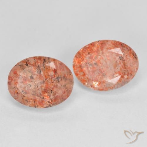 Pedras preciosas de Pedra do Sol Laranja Médio natural de 2.32 ct, oval, Translúcido