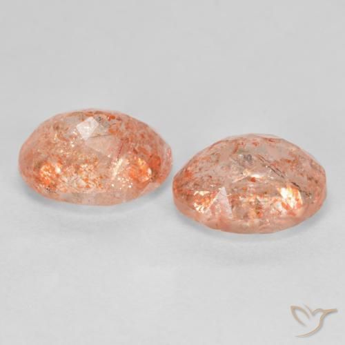 Pedras preciosas de pedra do sol laranja natural de 2,85 ct, corte oval, translúcido