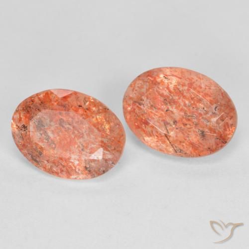 Pedras preciosas de Pedra do Sol Laranja Médio natural de 2.25 ct, oval, Translúcido