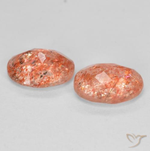 Pedras preciosas de Pedra do Sol Laranja Médio natural de 2.25 ct, oval, Translúcido