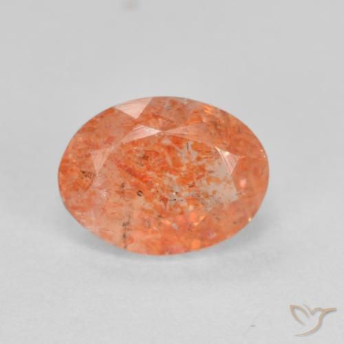 1.45ct Natural Laranja brilhante Pedra do Sol, oval, Translúcido