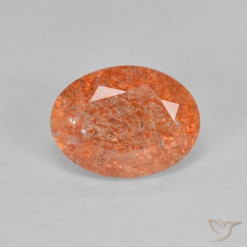 1.29ct Natural Laranja Médio Pedra do Sol, oval, Translúcido