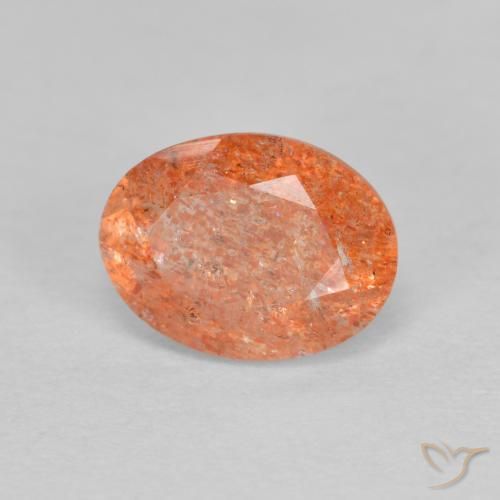 Pedra do Sol Laranja Médio Natural 1.29ct, oval, Translúcido