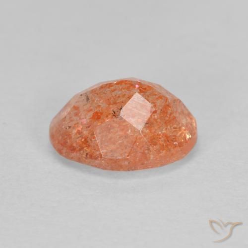 Pedra do Sol Laranja Médio Natural 1.29ct, oval, Translúcido